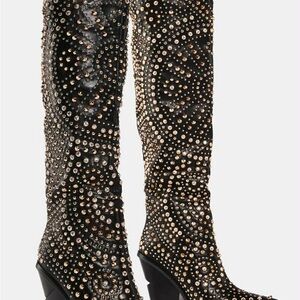 NWOB Black Way Out West Cowgirl Boots Sz 7dolls kill DUPE identical